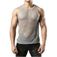 thumbnail image 1 of Yuanlook Men's Stretchy Fishnet Sleeveless Tank, Breathable Sheer Muscle Shirt for Raves, Festivals & Streetwear, S-XXL, 1 of 7