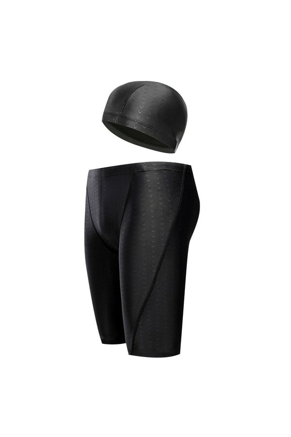 Men's Swim Jammers Competitive Athletic Swim Team Suit Training Endurance Racing Swimming Shorts,Black,XL