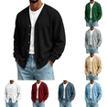 thumbnail image 1 of Yuanlook Men's V Neck Open Front Knit Cardigan, Long Sleeve Button Relaxed Everyday Outerwear S-XXXL, 1 of 6