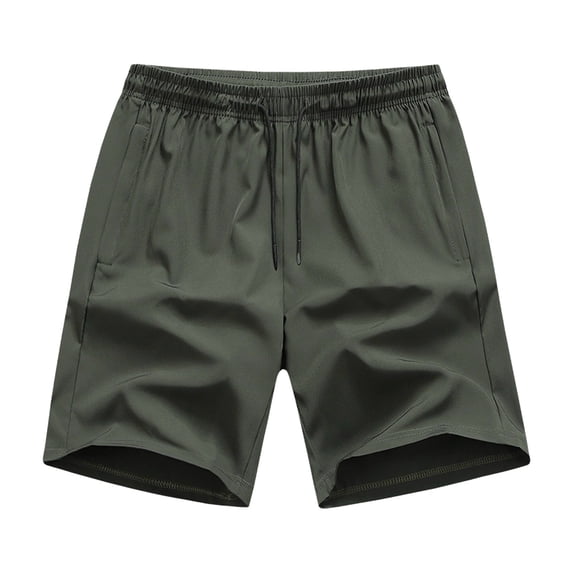 Yuanlook Mens No Liner Swim Trunks Quick Dry Bathing Suits for Men Lineless Swim Shorts - Army Green - XXXXL