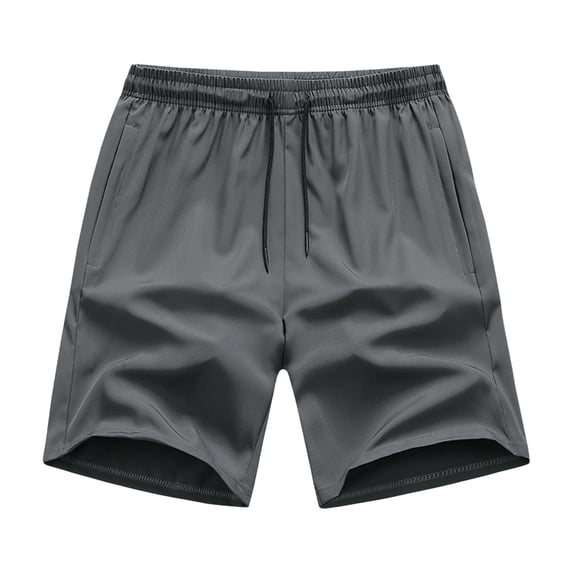 Yuanlook Mens No Liner Swim Trunks Quick Dry Bathing Suits for Men Lineless Swim Shorts - Dark Gray - L
