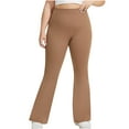 thumbnail image 1 of Yuanlook Plus Size Dress Yoga Pants High Waisted Stretch Bootcut Flared Leg Pants for Workout Work - Coffee - XXXL, 1 of 6