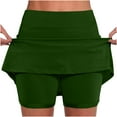 thumbnail image 1 of Yuanlook Tennis Skirts for Women with Shorts,A Line Tennis Athletic Casual Skort with Inner Shorts Pockets - Green - S, 1 of 6