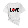 thumbnail image 1 of Yuanlook Valentines Day Short Sleeve Shirts for Women Love Heart Print T-Shirt Happy Valentine Day Tee Tops S-3XL, 1 of 5