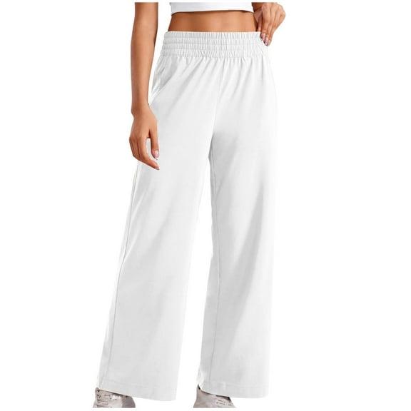 Yuanlook Wide Leg Sweat Pants for Womens High Waisted Baggy Sweatpants Casual Drawstring Workout Pants with Pockets