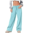 thumbnail image 1 of Yuanlook Wide Leg Sweatpants for Women,High Waisted Drawstring Loose Warm Joggers Pants with Pockets for Fall Winter, 1 of 7