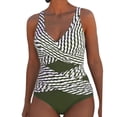 thumbnail image 1 of Yuanlook Women One Piece Swimsuits Tummy Control High Cut Leg Bathing Suit Crisscross Slimming Swimwear for Summer Beach - Green - S, 1 of 3