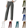 thumbnail image 1 of Yuanlook Women Straight Leg Dress Pants, Button Zipper Fly Mid Rise Full Length Business Work Trousers Classic‑Fit Office Casual Bottoms S‑XXL, 1 of 6