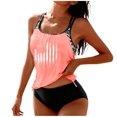 thumbnail image 1 of Yuanlook Women's 2 Piece Tankini Set US Flag Print Double Strap Drawstring Hem Bathing Suit Size S-XXL, 1 of 4
