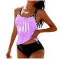thumbnail image 1 of Yuanlook Women's 2 Piece Tankini Set US Flag Print Double Strap Drawstring Hem Bathing Suit Size S-XXL, 1 of 4