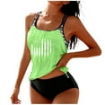 thumbnail image 1 of Yuanlook Women's 2 Piece Tankini Set US Flag Print Double Strap Drawstring Hem Bathing Suit Size S-XXL, 1 of 4