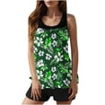 thumbnail image 1 of Yuanlook Women's 2 Piece Tankini Set with Shorts Tummy Control Tropical Floral Print Beach Vacation Swimwear Size S-XXL, 1 of 8
