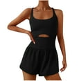 thumbnail image 1 of Yuanlook Women's Activewear Romper, Sleeveless with Attached Shorts for Sports, S-XXL, 1 of 6