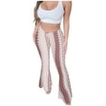 thumbnail image 1 of Yuanlook Women's Bohemian Print High Waist Flare Pants Vacation Casual Wide Leg Pants, 1 of 6