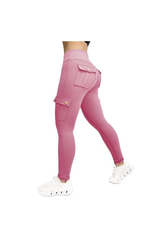 Women's Butt Lifting Cargo Leggings High Waist Compression Pants with Cargo Pockets Size S-XXXL
