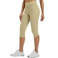 thumbnail image 1 of Yuanlook Women's Capri Leggings,High Waisted Tummy Control Yoga Pants Workout Leggings Yoga Capris - Beige - XXL, 1 of 9