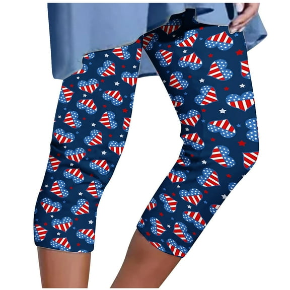 Yuanlook Women's Cotton Capri Leggings,Super Soft Lightweight Breathable for Fitness,Yoga,Everyday Wear - Dark Blue - L