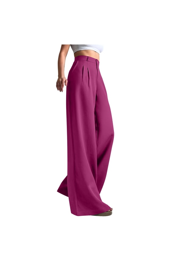 Women's Dress Pants,High Waisted Wide Leg Business Pants Work Trousers Long Straight Suit Pants