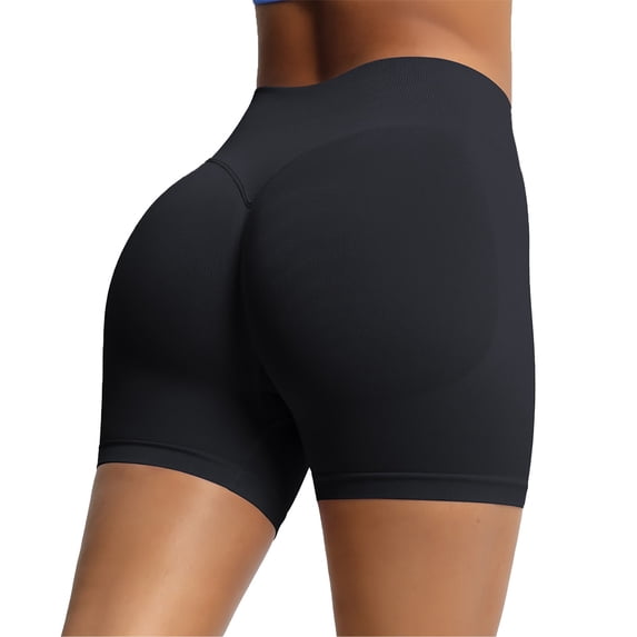 Yuanlook Women's Everyday Biker Shorts, High Waisted Butt Lifting Seamless Shorts, XS-XXL