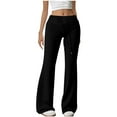 thumbnail image 1 of Yuanlook Women's Flare Yoga Pants,High Waisted Bootcut Leggings Comfy Workout Gym Leggings with Drawstring - Black - L, 1 of 7