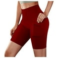 thumbnail image 1 of Yuanlook Women's High Waist Biker Shorts, Compression Workout Shorts with Side Pocket, S-XXL, 1 of 6