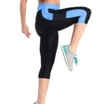 thumbnail image 1 of Yuanlook Women's High Waist Capri Leggings, Stretchy with Color Block Side Stripe, Yoga & Workout Trousers, S-XXXL, 1 of 3
