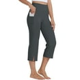 thumbnail image 1 of Yuanlook Women's High Waist Capri Leggings, Ultra-Soft Fabric with Phone Pocket & Side Slit, All-Day Wear, S-XXL, 1 of 9