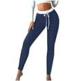 thumbnail image 1 of Yuanlook Women's High Waisted Drawstring Stretchy Workout Yoga Leggings Ultra Soft Tummy Control Yoga Pants for Women S-XXL, 1 of 7