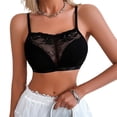 thumbnail image 1 of Yuanlook Women's Lace Bandeau Wirefree Bralette with Spaghetti Strap Size S-XL, 1 of 8