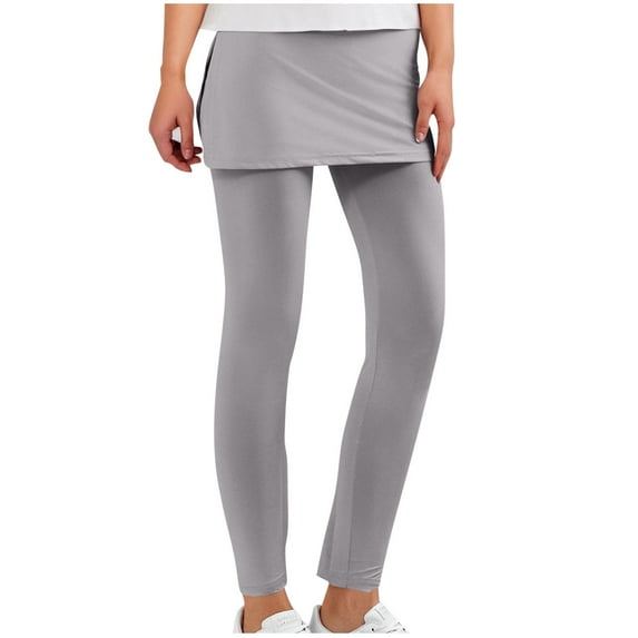 Yuanlook Women's Leggings with Skirt,Comfort High Waisted Yoga Leggings Slim Fit Joggers Sweatpants Leggings