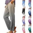 thumbnail image 1 of Yuanlook Women's Ombre Gradient Straight Trousers, Elastic High Waist Side Pockets Spring Autumn Daily Walking Pants L-XXXL, 1 of 5