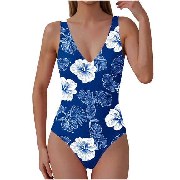 Yuanlook Women's One Piece Swimsuit Tummy Control Slimming Push Up Bra Bathing Suits 1 Piece Swimwear - Multicolor - XL