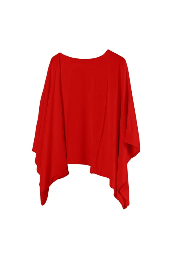 Women's Oversized Relaxed Open Front Flared Sleeve Cardigan, Wide Cuff Plain Solid Front Neutral Basic Beach Cover Up S-XXL T-Shirts