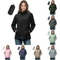 thumbnail image 1 of Yuanlook Women's Packable Hooded Rain Jacket, Lightweight Waterproof Windbreaker Adjustable Drawstring Cuff Pocket Outdoor Coat S-XXXL Tops, 1 of 9