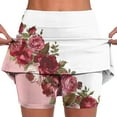 thumbnail image 1 of Yuanlook Women's Plus Size Printed Athletic Skort, High Waist Vintage Floral Tennis Skirt with Built-in Shorts, S-5XL, 1 of 5