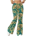 thumbnail image 1 of Yuanlook Women's Retro Paisley Bell Bottom Pants, Elastic Waist Flare Leg Trousers with Stretchy Fabric, S-XXL, 1 of 7