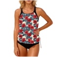 thumbnail image 1 of Yuanlook Women's Ruched Tankini Swimsuits V Neck Two Pieces Bathing Suit Tummy Control Swimwear - Red - M, 1 of 5