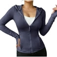 thumbnail image 1 of Yuanlook Women's Slim Fit Zip Front Sun Hooded Jacket, Hood Drawstring Long Sleeve Breathable Layering Tops S-XXL, 1 of 8