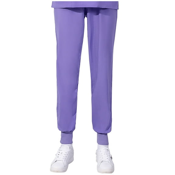 Yuanlook Women's Sweatpants Cinch Bottom Athletic Joggers Solid Color Loose Lounge Pants with Pockets - Purple - L