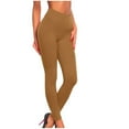 thumbnail image 1 of Yuanlook Women's Yoga Leggings Soft High Waisted Stretch Fitting Ankle Length Leggings Running Pants - Khaki - XXXL, 1 of 5