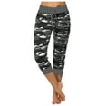 thumbnail image 1 of Yuanlook Womens Camouflage Print Capri Jogger Pants Contrast Drawstring Casual Trousers Size S-XXXL, 1 of 7