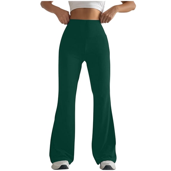 Yuanlook Womens High Waist Flare Leg Leggings Stretchy Bootcut Workout Trousers Size S-XXL