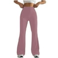 thumbnail image 1 of Yuanlook Womens High Waist Flare Leg Leggings Stretchy Bootcut Workout Trousers Size S-XXL, 1 of 5
