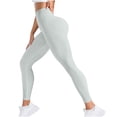 thumbnail image 1 of Yuanlook Womens High Waist Ribbed Leggings Butt Lifting Seamless Workout Trousers Size S-L, 1 of 7
