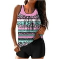 thumbnail image 1 of Yuanlook Womens Tankini Set, Two Piece Swimsuit Floral Print Ruched Top for Beach Vacation Swimming Pool Size S-XXL, 1 of 5