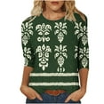 thumbnail image 1 of Yuanlook Womens Tops,3/4 Sleeve T-Shirt Crewneck Tops Fashion Blouse Casual Loose Comfy Tees Shirt - Army Green - XXXL, 1 of 5