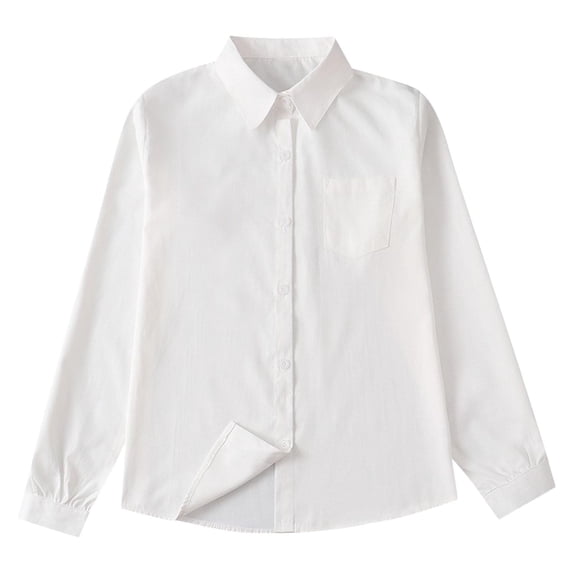 Yuanlook Youth Boys Girls Classic Pocket Button Up Shirt Top For Kids