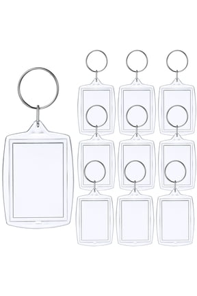 10pcs Rectangular Photo Keychain Blank Insert Keyring Picture Frame Keyring Insert Photo Keychain Keychains Clear Photo Keychain ( 4* 5. 6cm )