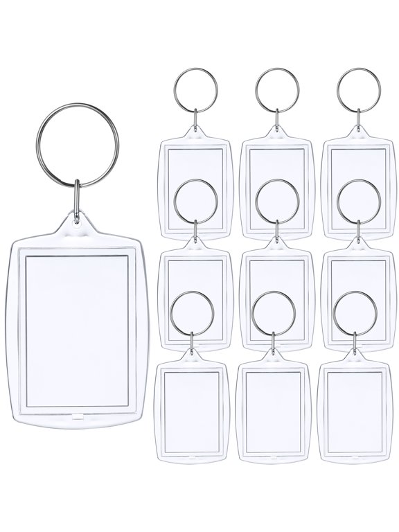 10pcs Rectangular Photo Keychain Blank Insert Keyring Picture Frame Keyring Insert Photo Keychain Keychains Clear Photo Keychain ( 4* 5. 6cm )