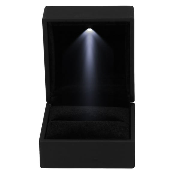 Yuanmiaoke 1pc LED Lighted Jewelry Box Proposal Ring Box Creative Ring Storage Case